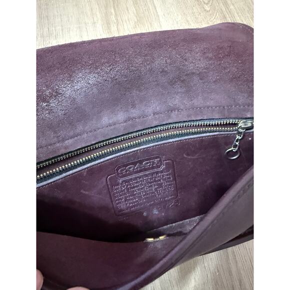 Vintage Coach USA Leather Crossbody Bag Brown Turnlock Flap Purse - Picture 5 of 10